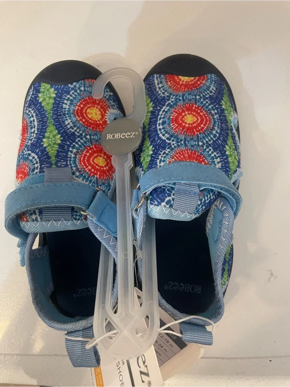Robeez Kids Blue Tie-Dye Floral Slip-On Water Shoes